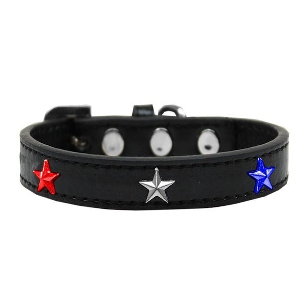 RedWhite & Blue Stars Widget Dog CollarBlack Size 20, Mirage Pet Products, Mfr#: 631-34 BK20